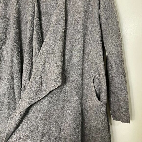 Barefoot dreams cozy chic lite gray open cardigan sweater with pockets size L/XL - Picture 3 of 5